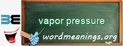 WordMeaning blackboard for vapor pressure